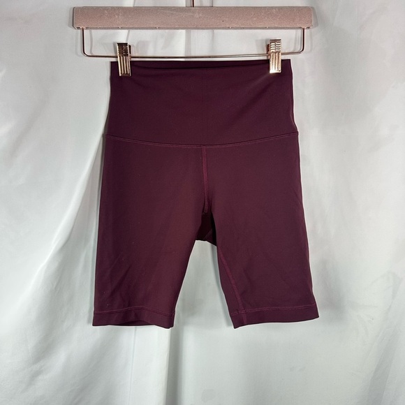Lululemon wunder train high rise shorts in burgundy size 4 - Picture 1 of 4